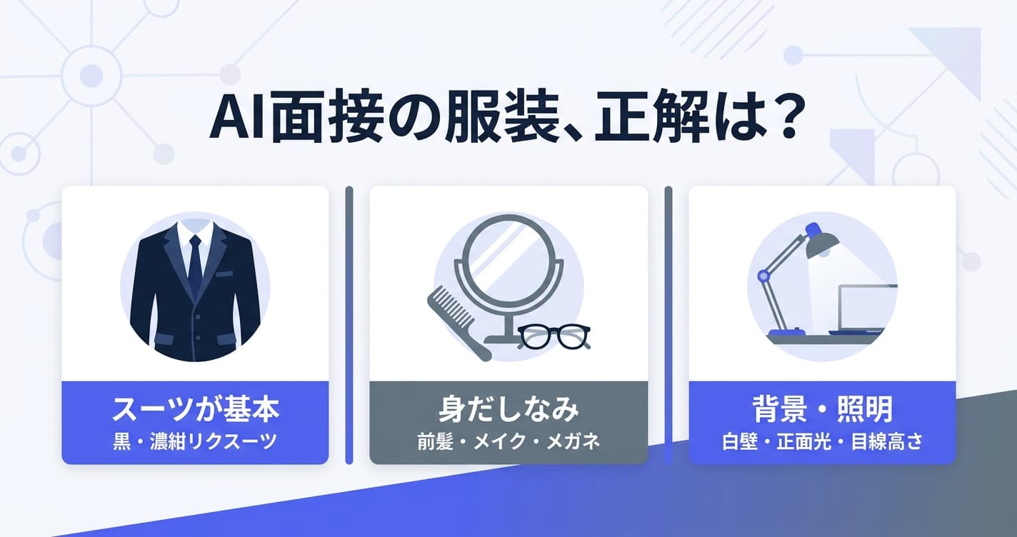 【新卒】AI面接の服装完全ガイド|スーツ・身だしなみ・背景まで解説
